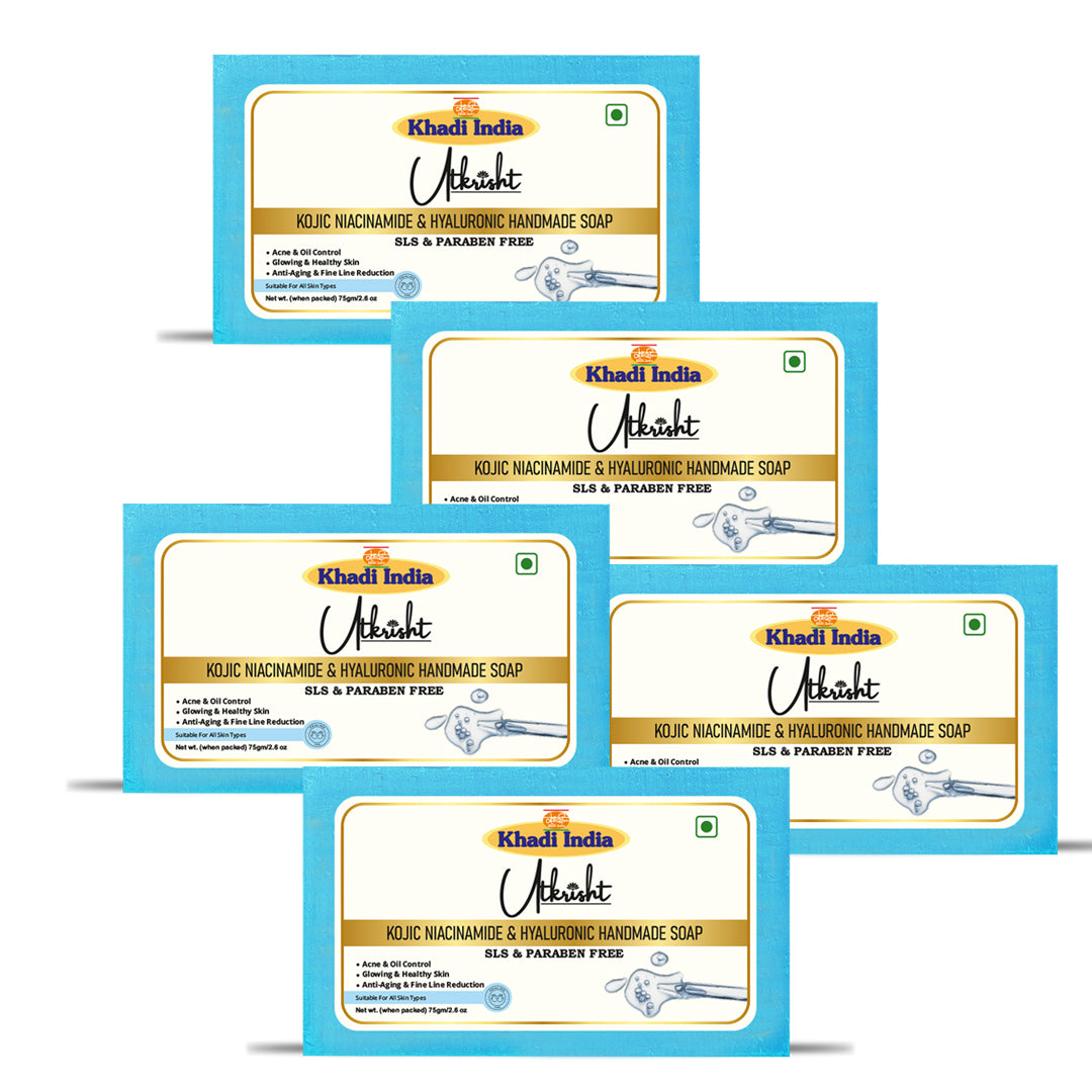 Utkrisht Khadi Kojic, Niacinamide & Hyaluronic Acid Soap (75g)