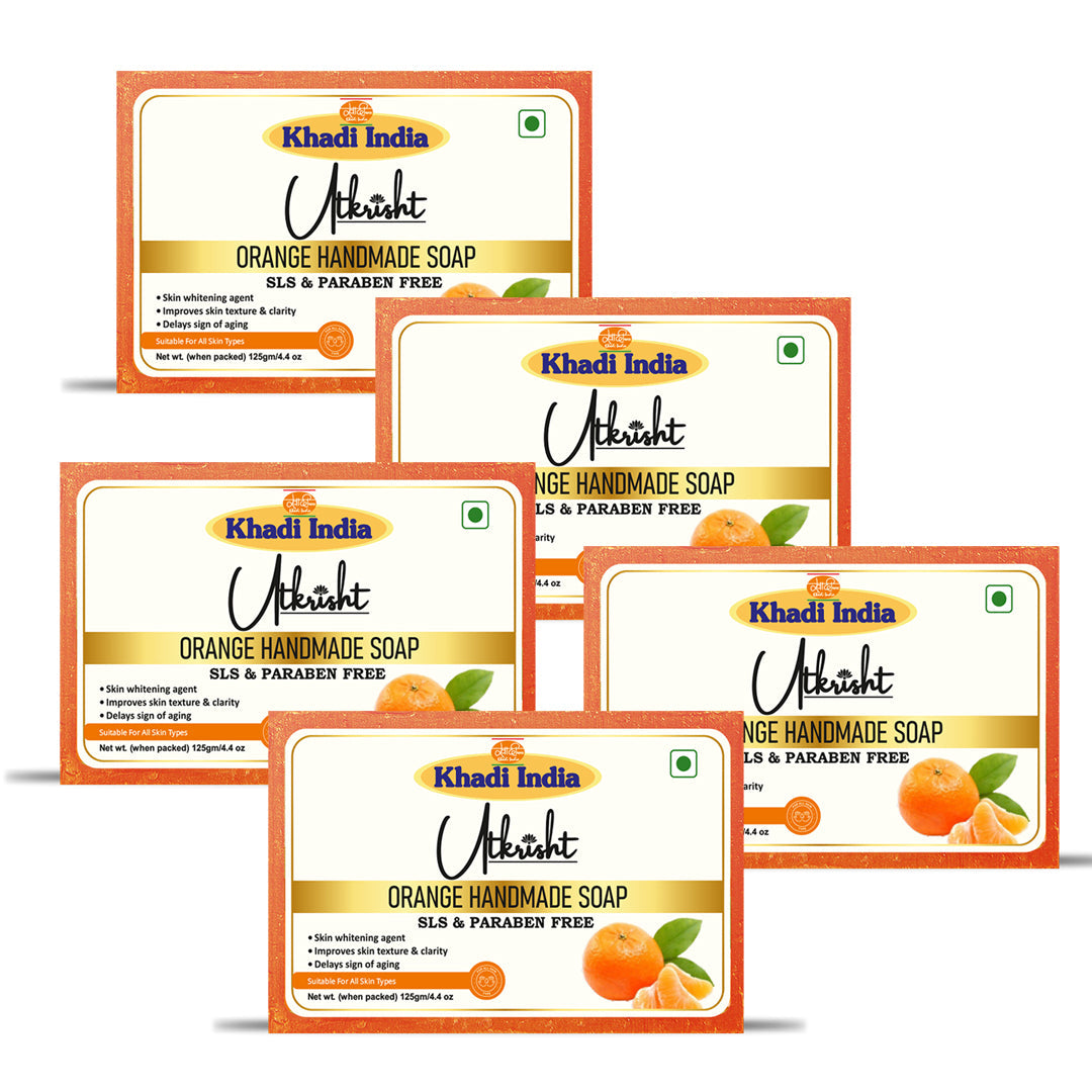 Utkrisht Khadi Orange Soap (125g)