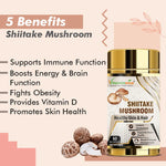 Vitaminnica Shiitake Mushroom Capsules - Immune Boost & Cardiovascular Health, 60 Count