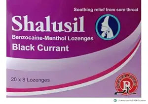 Shalusil Black Currant Throat Lozenges – 24 Lozenges