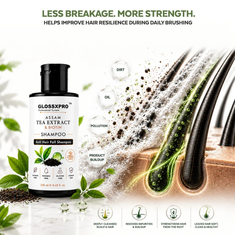 GLOSSXPRO Professional Assam Tea Extract & Biotin Shampoo 250 ML