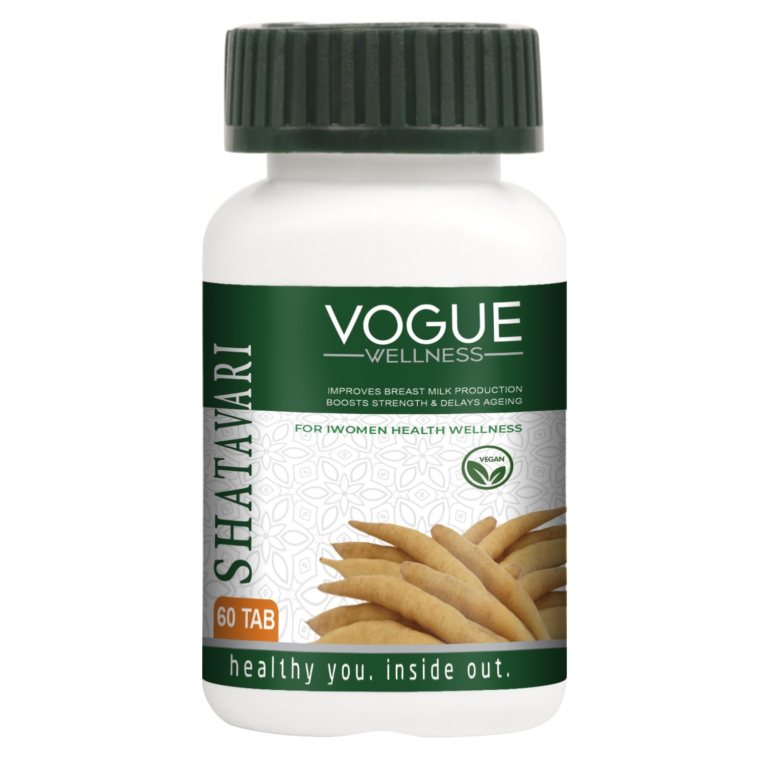 Vogue Wellness Shatavari Tablets | Shatavari (Asparagus Racemosus) Root Extract | Ayurvedic Herbal Supplement for Women's Wellness, Vitality, Hormonal Balance Support & Daily Wellness | 60 Vegetarian Tablets