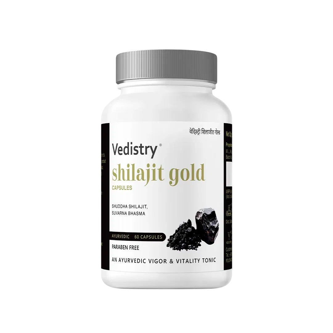 Vedistry Shilajit Gold Capsules - Pure Himalayan Shilajit with 24K Gold & Ashwagandha