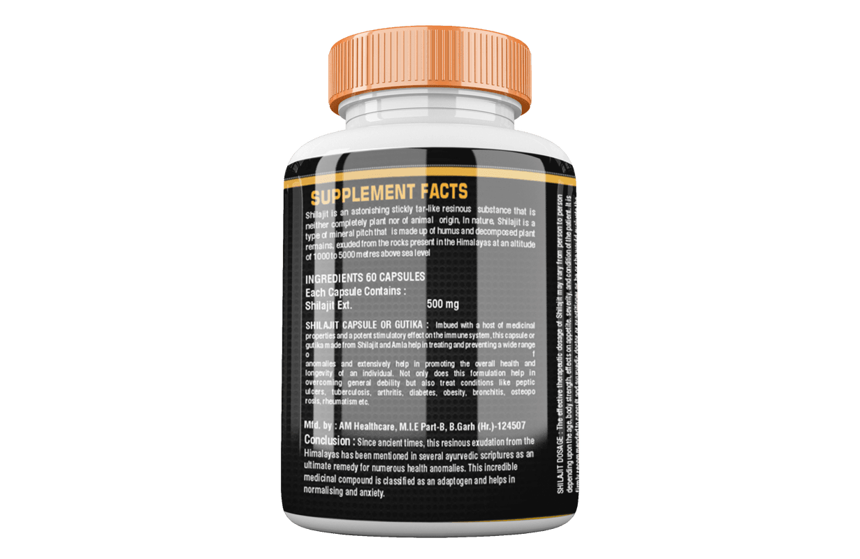 Divya Shree Shilajit Capsule Improves Physical Strength, Vigor & Vitality, Boot Stamina 60 Capsule, Jeevan Care Ayurveda