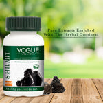 Vogue Wellness Shilajit Tablets | Himalayan Shilajit Extract | Ayurvedic Herbal Supplement for Energy, Stamina, Strength & Overall Vitality | 60 Vegetarian Tablets