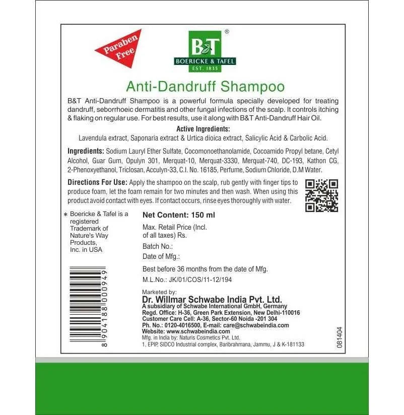 Boericke & Tafel Anti-Dandruff Shampoo - 150ml