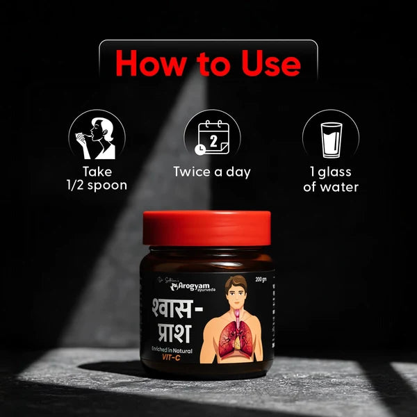 Arogyam Shwas Prash + Nasya Ghee Combo – Ayurvedic Respiratory & Nasal Wellness Support – 200g + 20ml