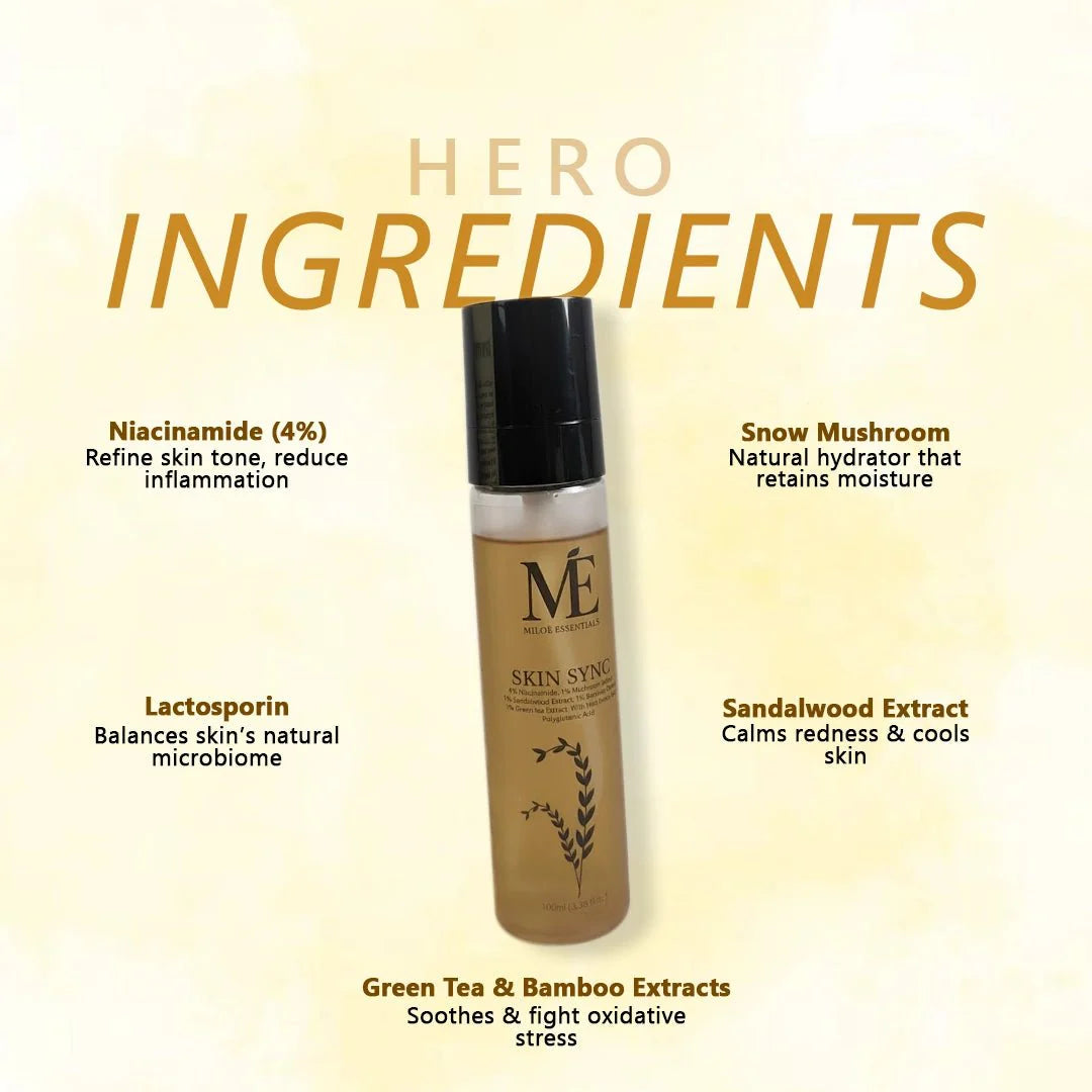 Miloe Mineral Skin Sync Toner | Hydrating & Balancing Toner with Snow Mushroom, Niacinamide & Green Tea - 100ml