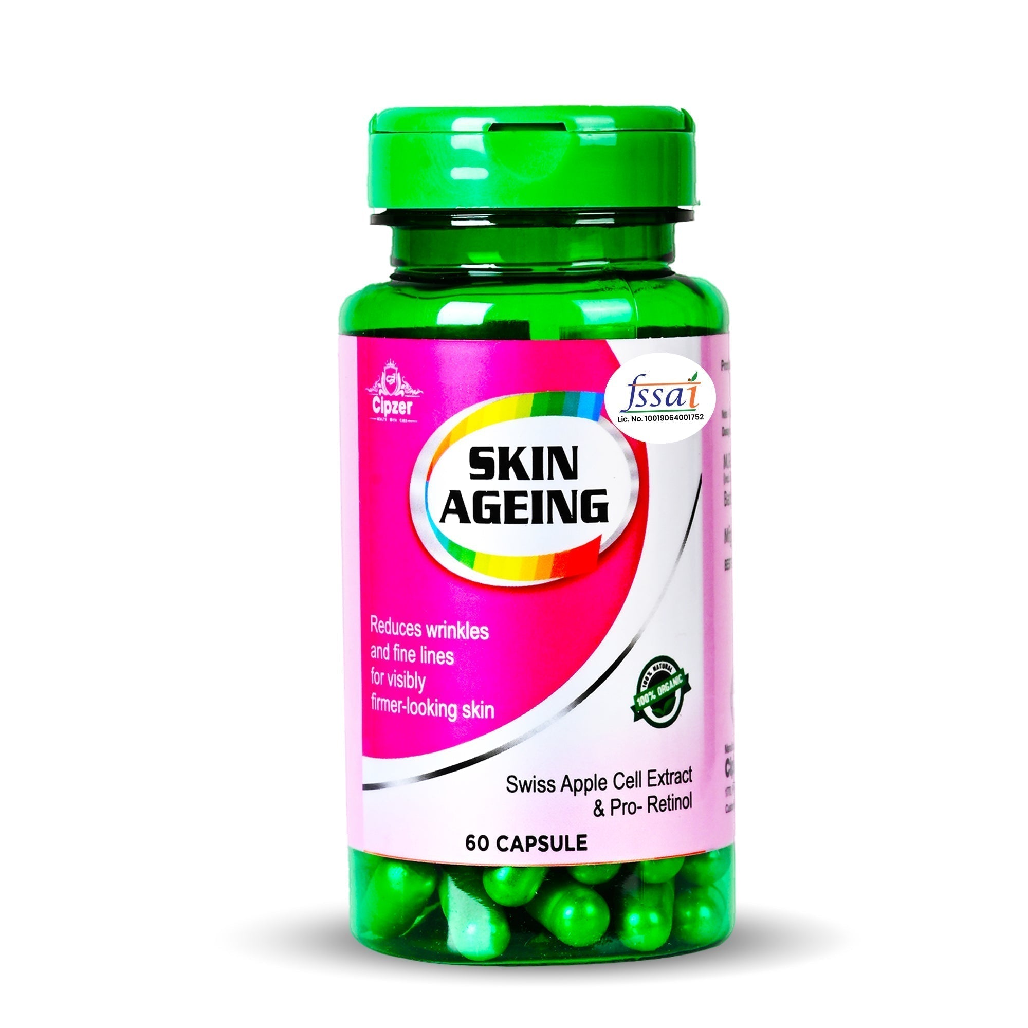 Cipzer Skin Ageing 60 Capsules | Herbal Anti-Ageing Support for Youthful, Radiant & Healthy Skin