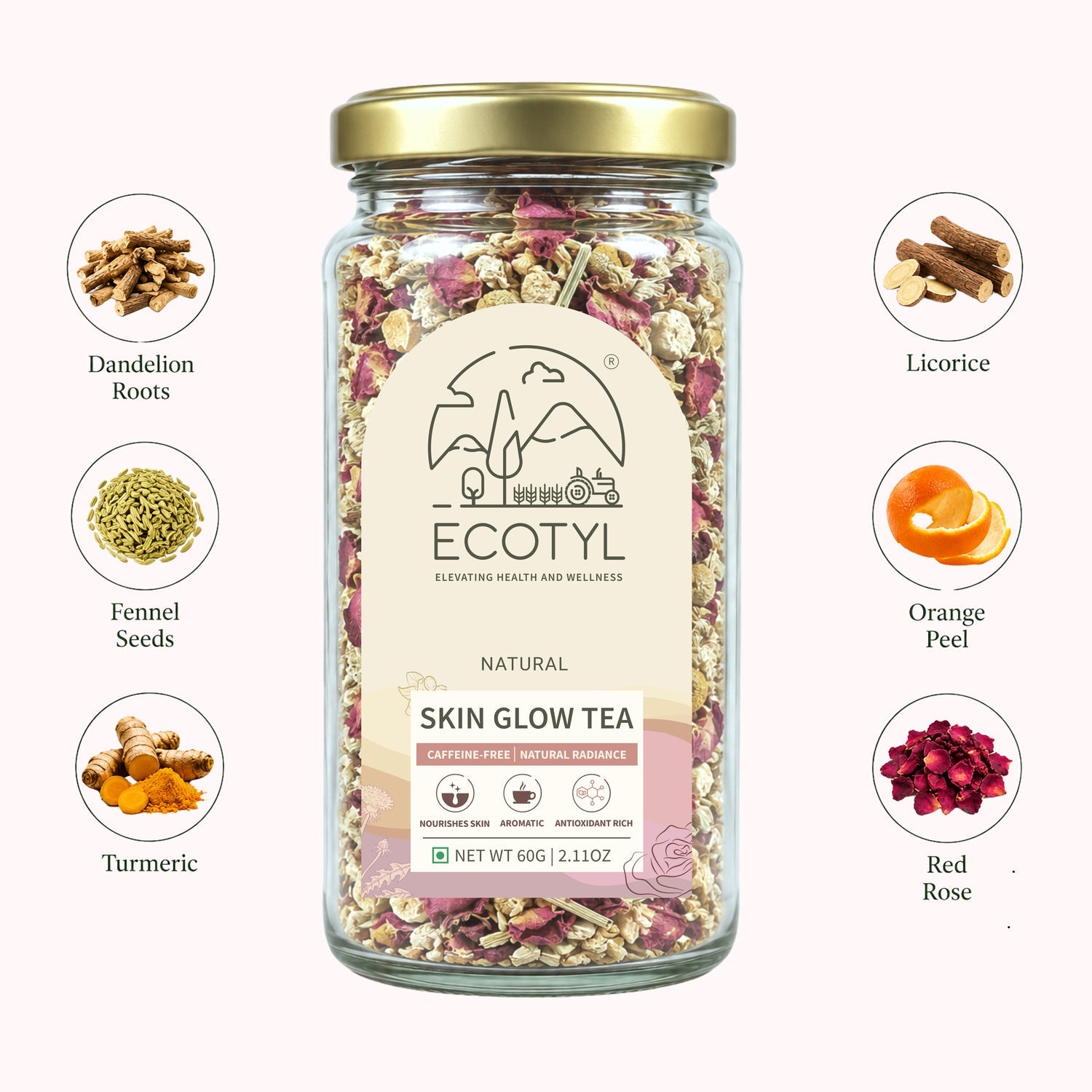 Ecotyl Skin Glow Tea | Skin Nourishment | Herbal Tea | 60g