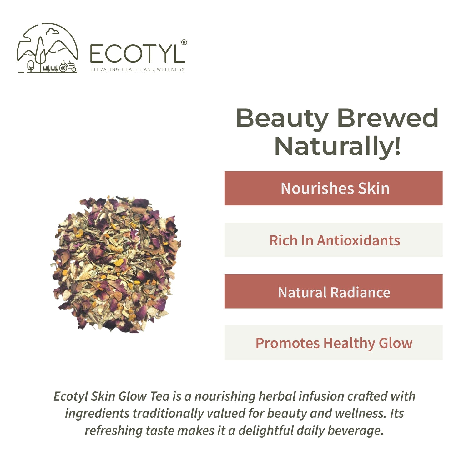 Ecotyl Skin Glow Tea | Skin Nourishment | Herbal Tea | 60g