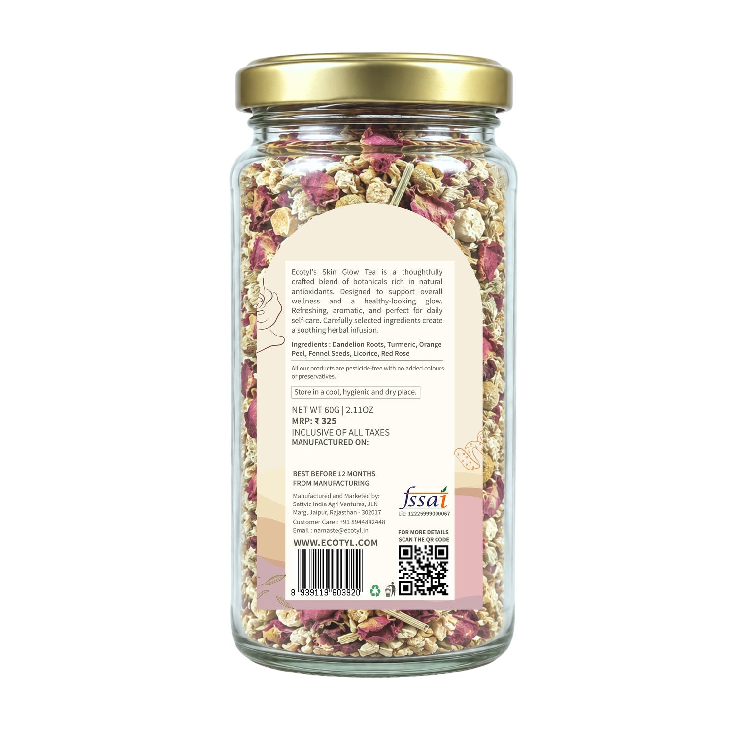 Ecotyl Skin Glow Tea | Skin Nourishment | Herbal Tea | 60g