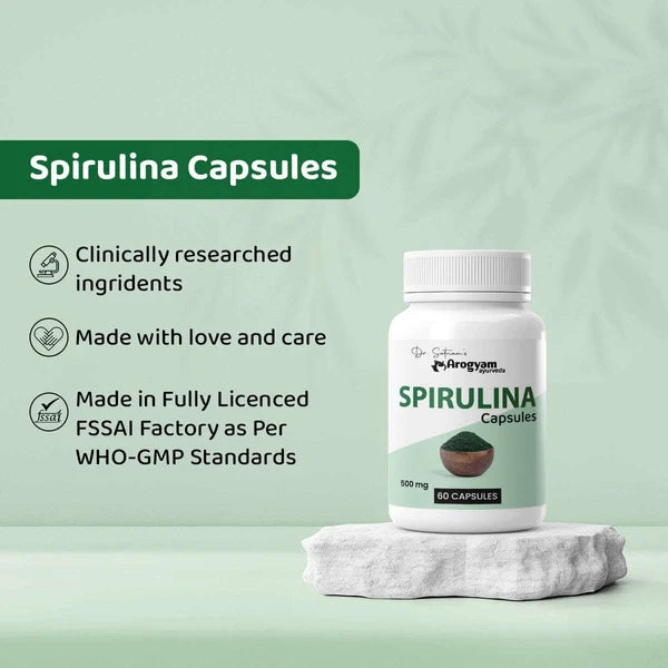 Dr. Satnam's Arogyam Ayurveda Spirulina 500mg Capsule (30 Each)