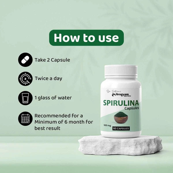 Dr. Satnam's Arogyam Ayurveda Spirulina 500mg Capsule (30 Each)