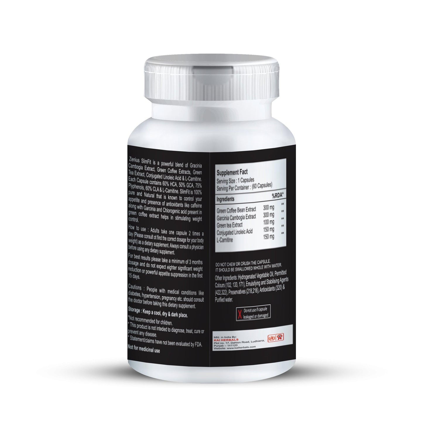 Zenius Slim Fit Capsule For weight loss medicine ayurvedic fat burner (60 Capsules)
