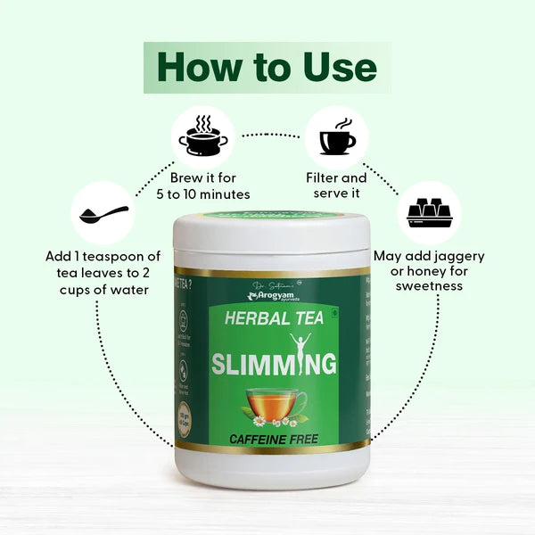 Arogyam Herbal Tea for Slimming – Caffeine-Free Herbal Tea for Weight Management & Daily Wellness Support – 100g