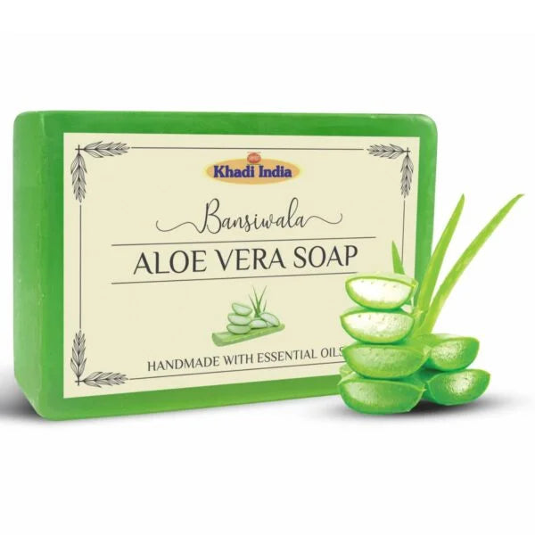 Bansiwala Khadi Aloe Vera Soap | Natural Handmade Herbal Bathing Soap for All Skin