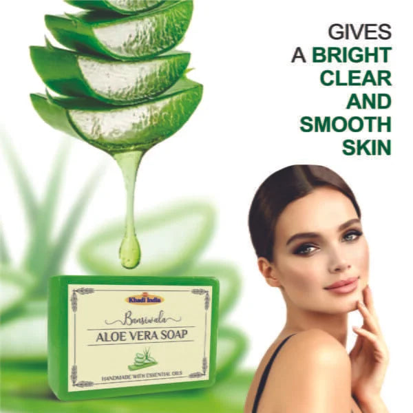 Bansiwala Khadi Aloe Vera Soap | Natural Handmade Herbal Bathing Soap for All Skin
