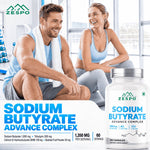 Zespo Sodium Butyrate Advanced Complex 1,350 mg | with Tributyrin, Calcium BHB & Baobab | Gut Health & Digestive Support | 120 Veg Capsules