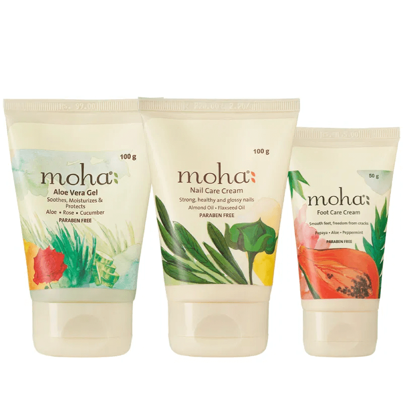 Moha Spa-At-Home Foot & Nail Care Kit - Crack Heel Cream, Nail Cream & Aloe Gel
