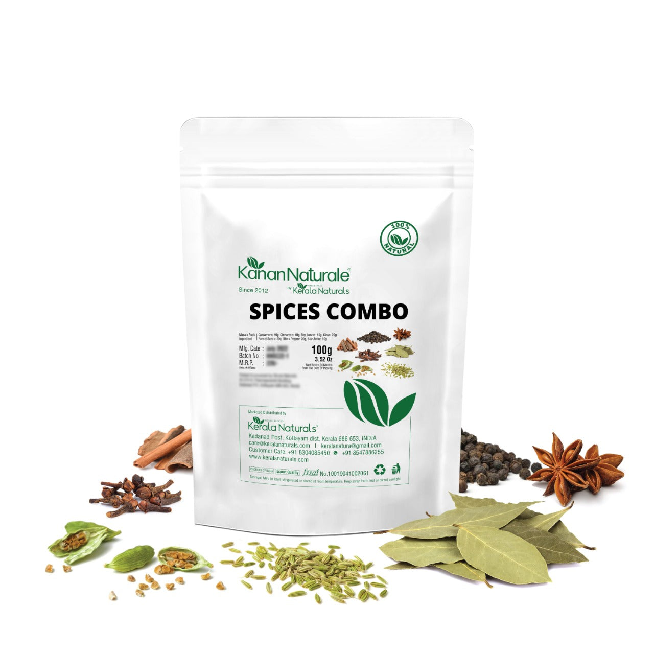 Kerala Naturals Spices Combo (Biriyani Masala) – 100 gm - Whole Biryani Garam Masala Mix