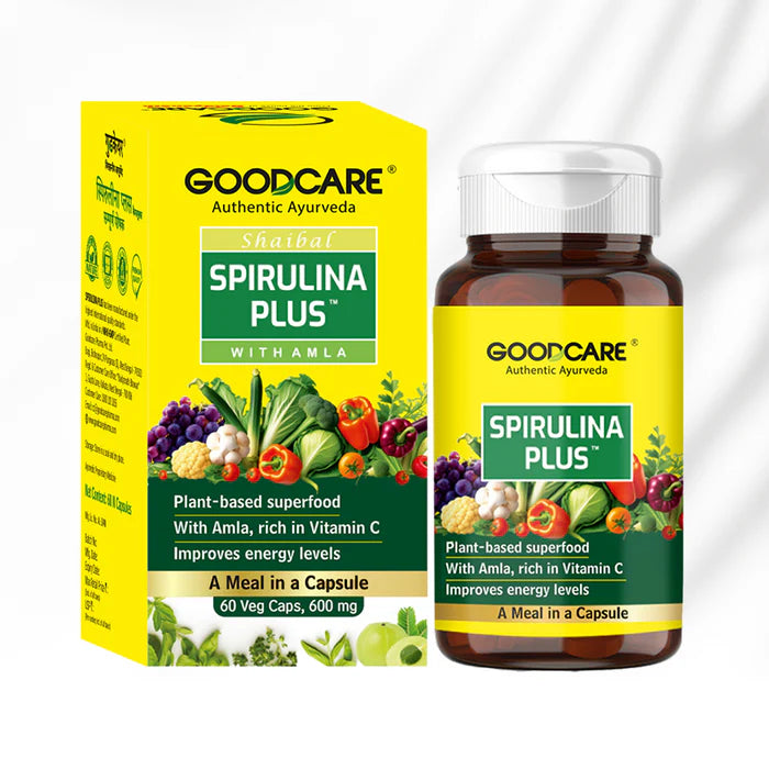 Goodcare Spirulina Plus Capsules | Ayurvedic Superfood for Energy & Immunity - 60 Capsules