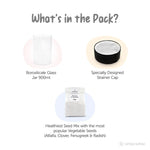Satopradhan Sprouting Jar Kit -Unique Strainer Cap and Seed Mix Pack - Thoughtfully Designed & Easy to Use DIY Growing Kit