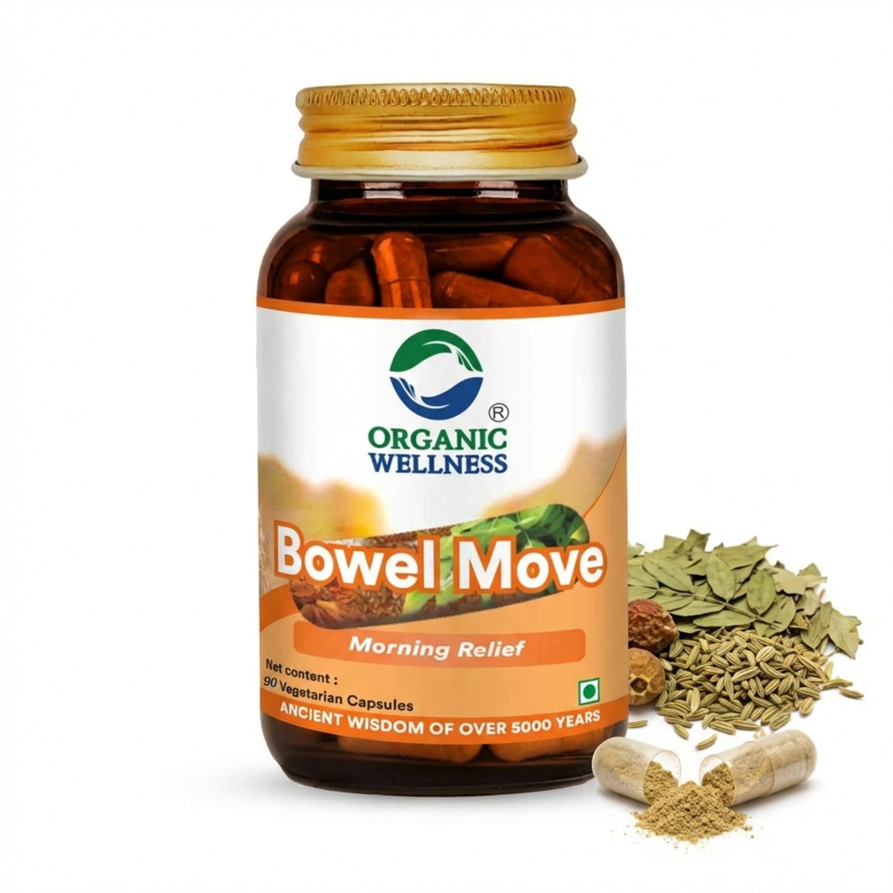 Organic Wellness Bowel-Move Capsules - 90 Capsules
