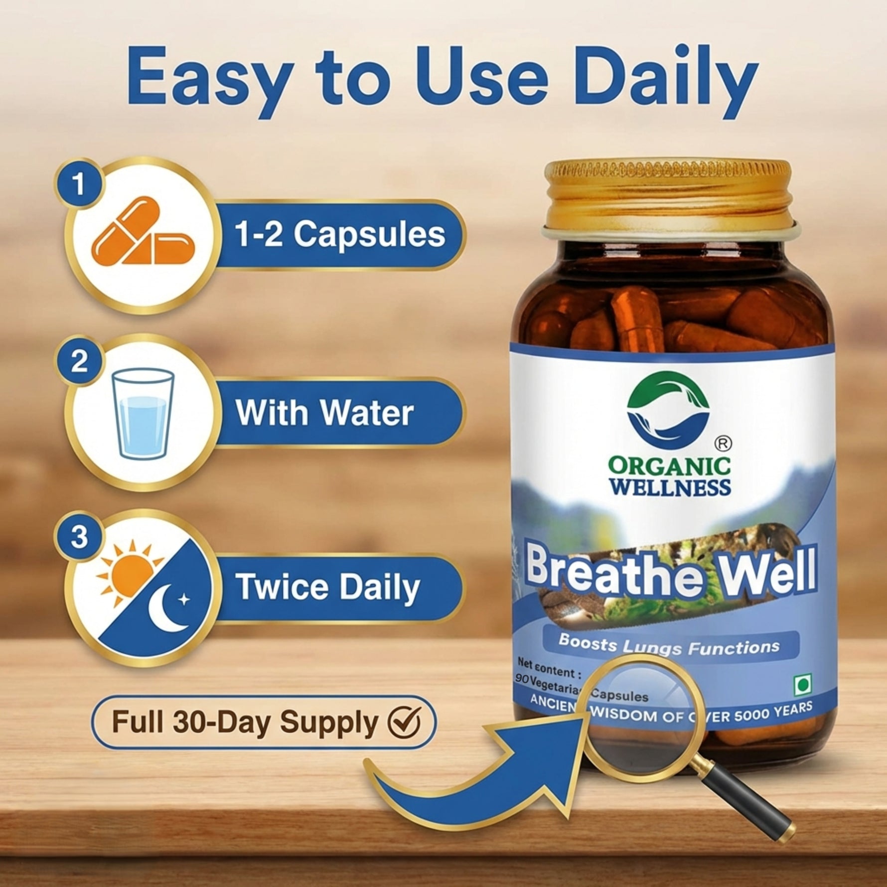 Organic Wellness Breathe Well Capsules - 90 Capsules