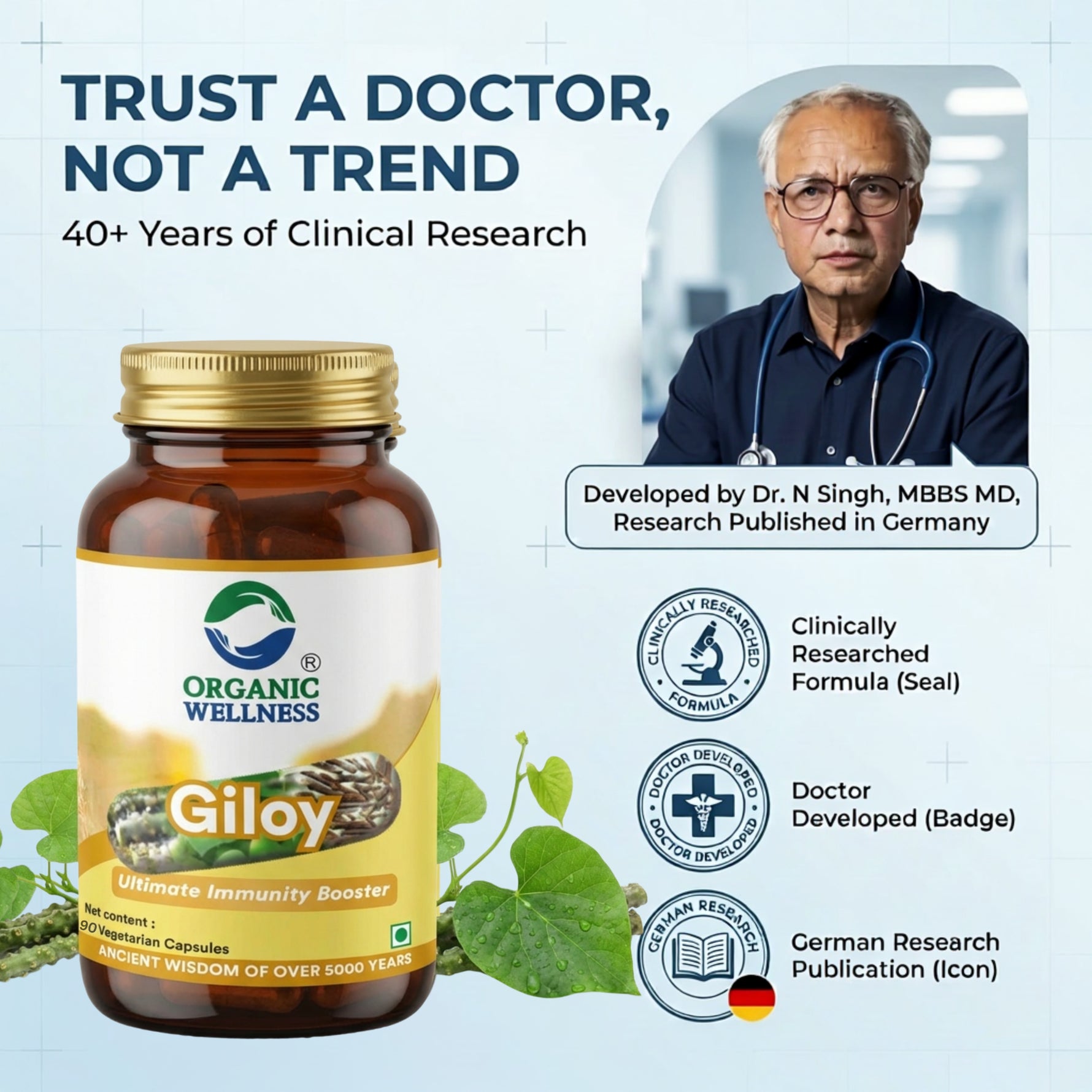 Organic Wellness Giloy Capsules - 90 Capsules