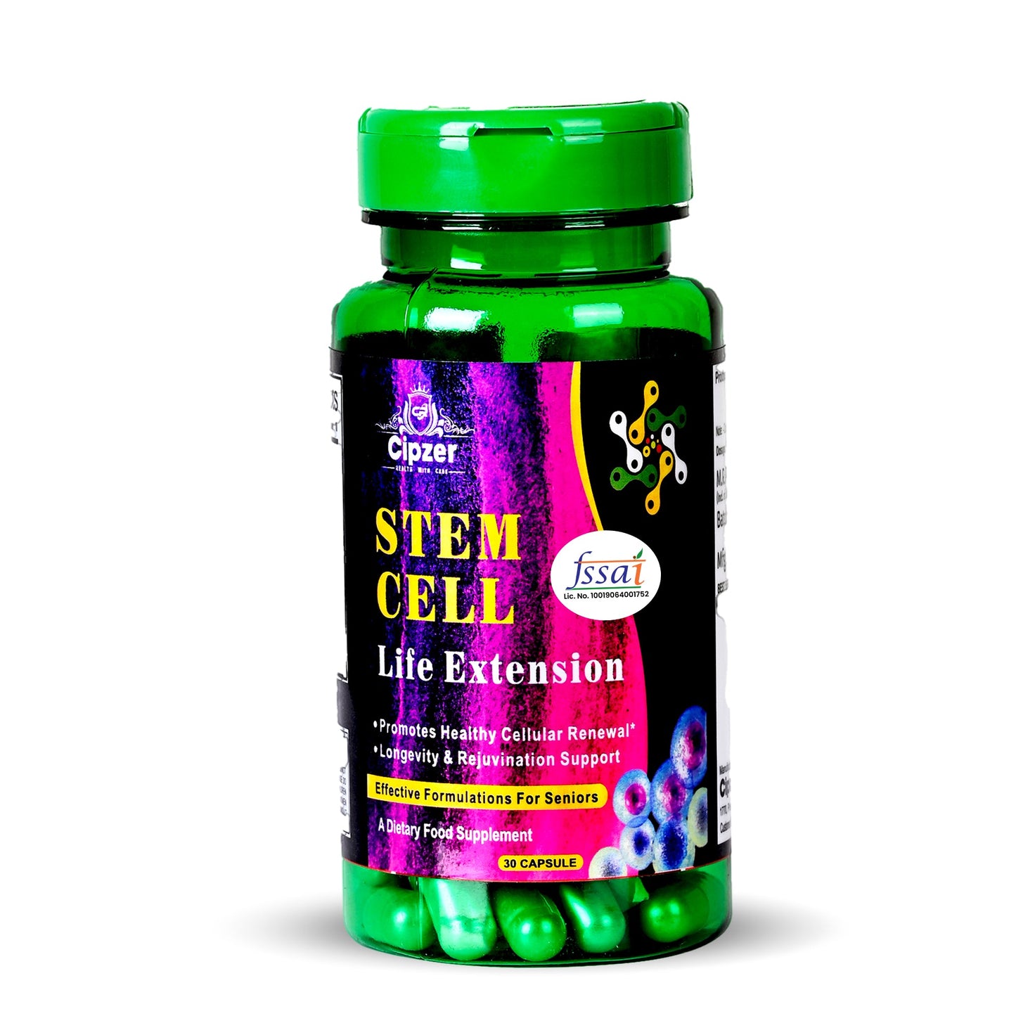 Cipzer Stem Cell 30 Capsules | Anti-Ageing, Immunity, Cell Regeneration & Overall Vitality Support