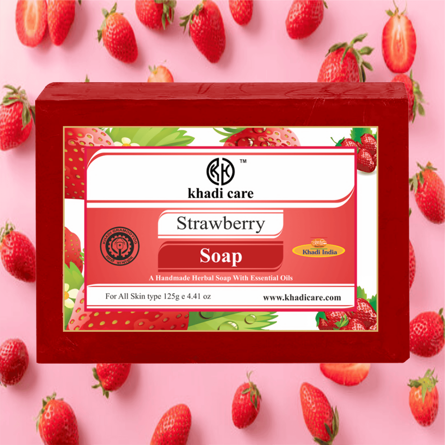 Khadi Care Herbal Strawberry Soap - 125g