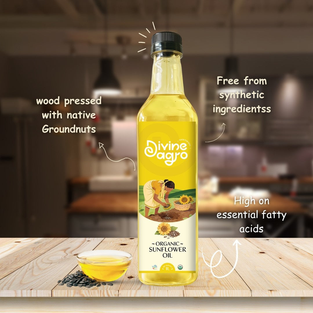 Divine Agro Sunflower Oil - 1ltr.