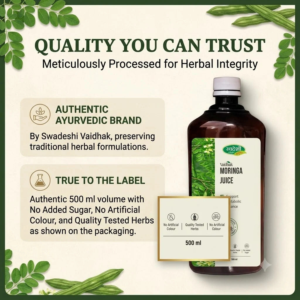 Moringa Juice 500ml | Sahjan Leaf Juice | Supports Immunity & Overall Wellness.
