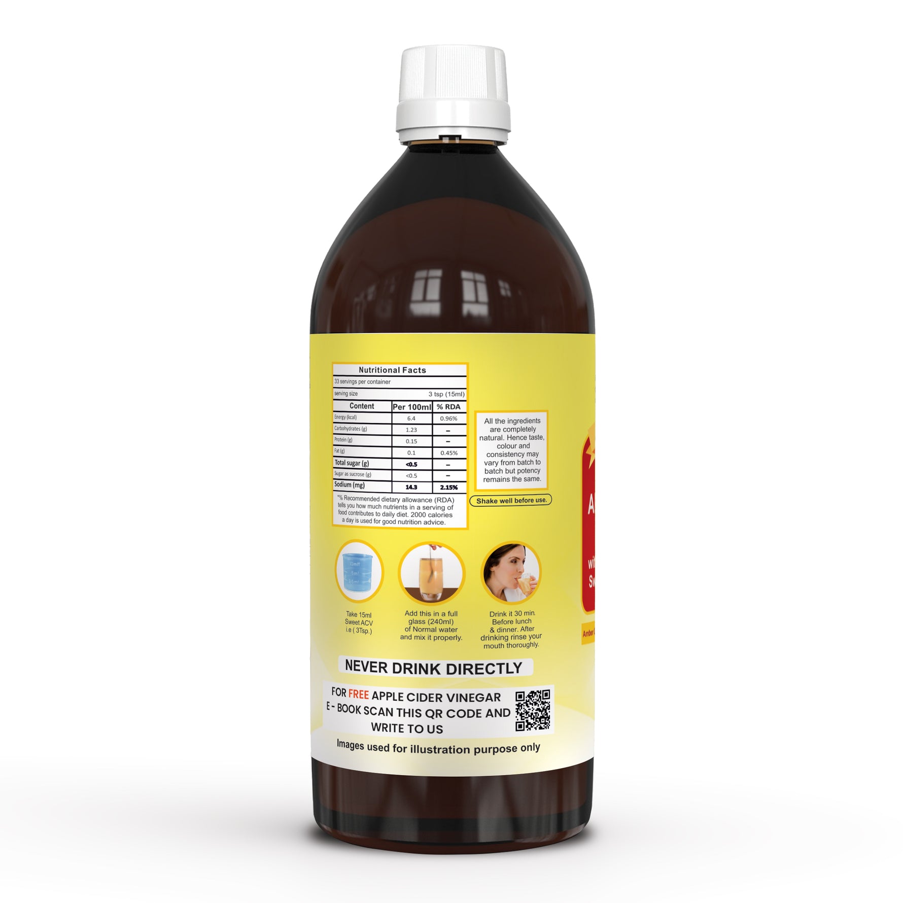 Dr. Patkar's Apple Cider Vinegar Stevia with the Mother (500ml Each)