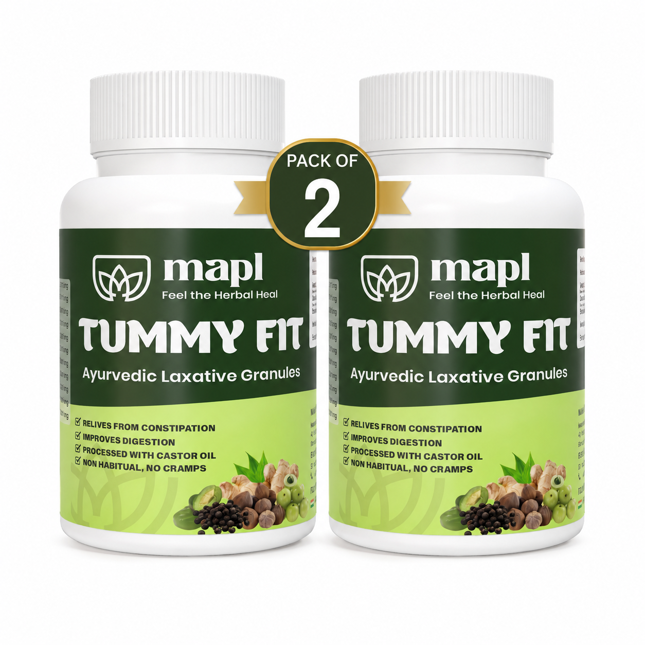 MAPL Tummy Fit Granules 100g Pack of 2 | Ayurvedic Constipation Relief | Gut Health & Digestion