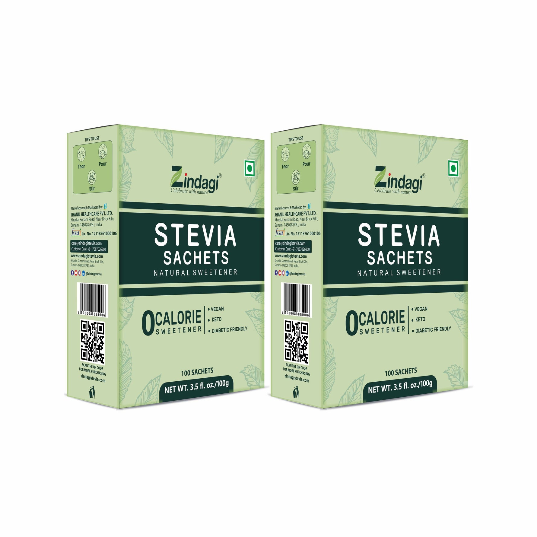 Zindagi Stevia Sachet (1gm Each) 100 Sachet