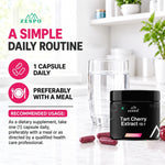 Zespo Tart Cherry 10:1 Extract 450 mg | Antioxidant, Joint Comfort & Exercise Recovery Support | 1 Capsule Daily | 90 Capsules