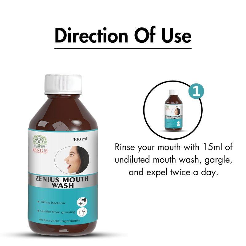 Zenius Mouth Wash - Refreshing Oral Rinse for Fresh Breath and Healthy Gums - 200ml Liquid