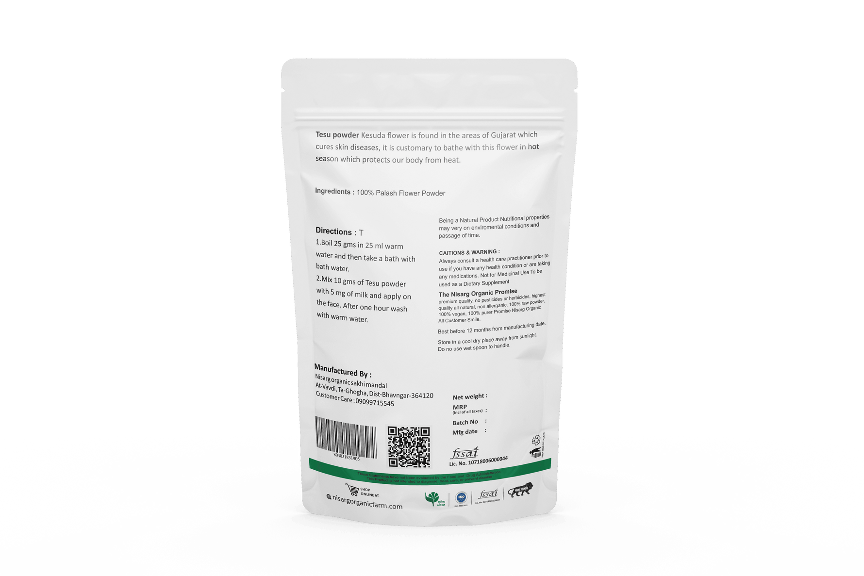 Nisarg Organic Farm Palash/Tesu Powder