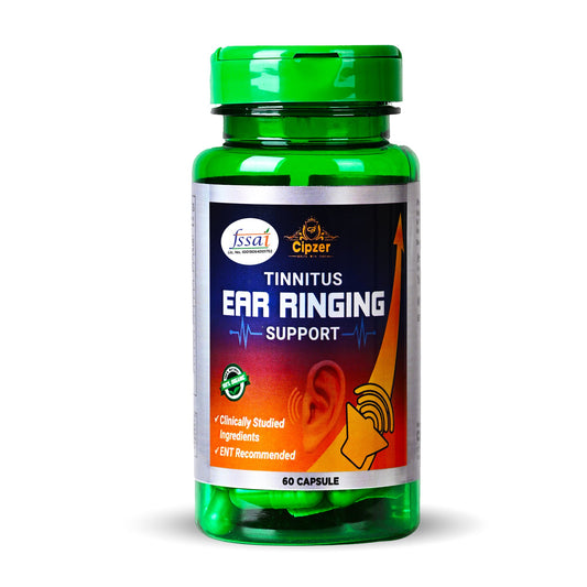 Cipzer Tinnitus Ear Ringing Support 60 Capsules | Natural Herbal Relief For Ear Buzzing & Hearing Health