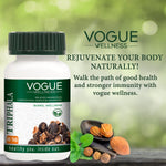 Vogue Wellness Triphala Tablets | Amla, Haritaki & Bibhitaki Herbal Blend | Ayurvedic Supplement for Digestive Wellness, Gut Health, Antioxidant Support & Daily Detox Wellness | 60 Vegetarian Tablets