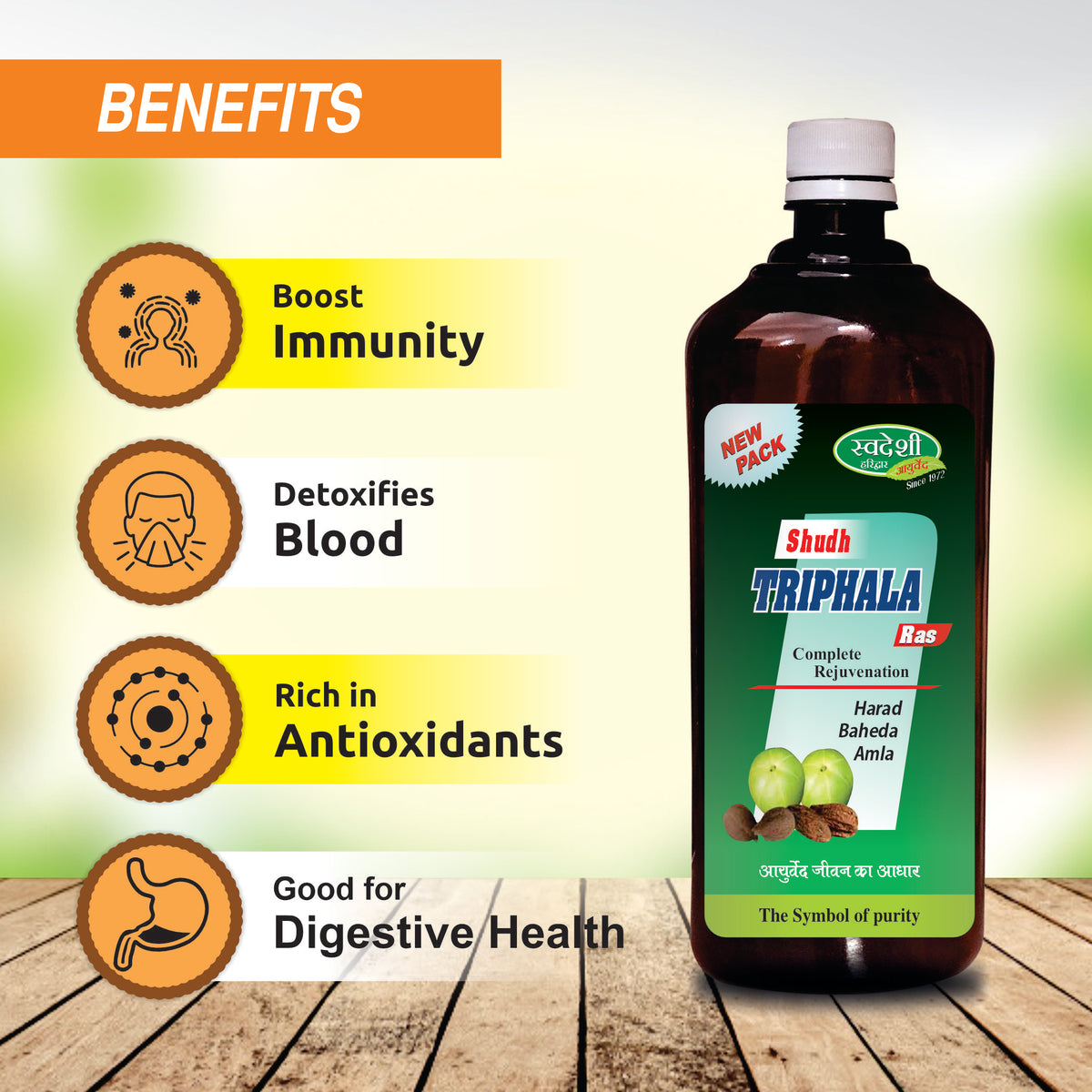 Pack of 2 Triphala ras 500ml for Helps Relieve Constipation & Acidity Supports Healthy Digestion.