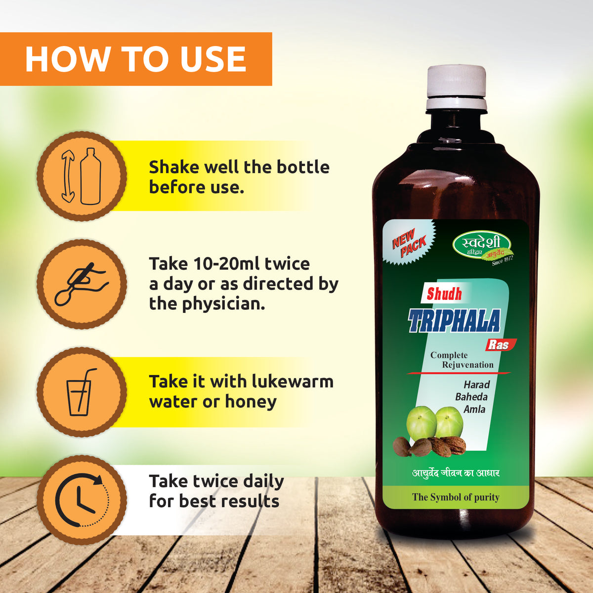 Pack of 2 Triphala ras 500ml for Helps Relieve Constipation & Acidity Supports Healthy Digestion.