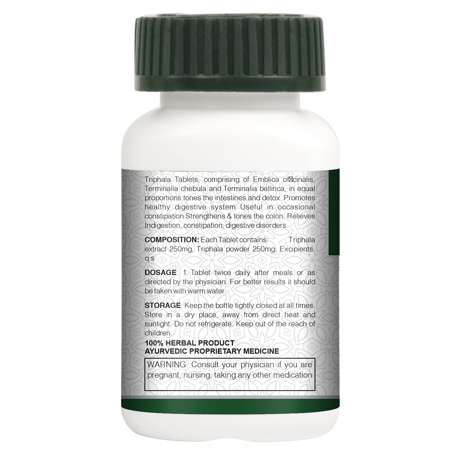 Vogue Wellness Triphala Tablets | Amla, Haritaki & Bibhitaki Herbal Blend | Ayurvedic Supplement for Digestive Wellness, Gut Health, Antioxidant Support & Daily Detox Wellness | 60 Vegetarian Tablets