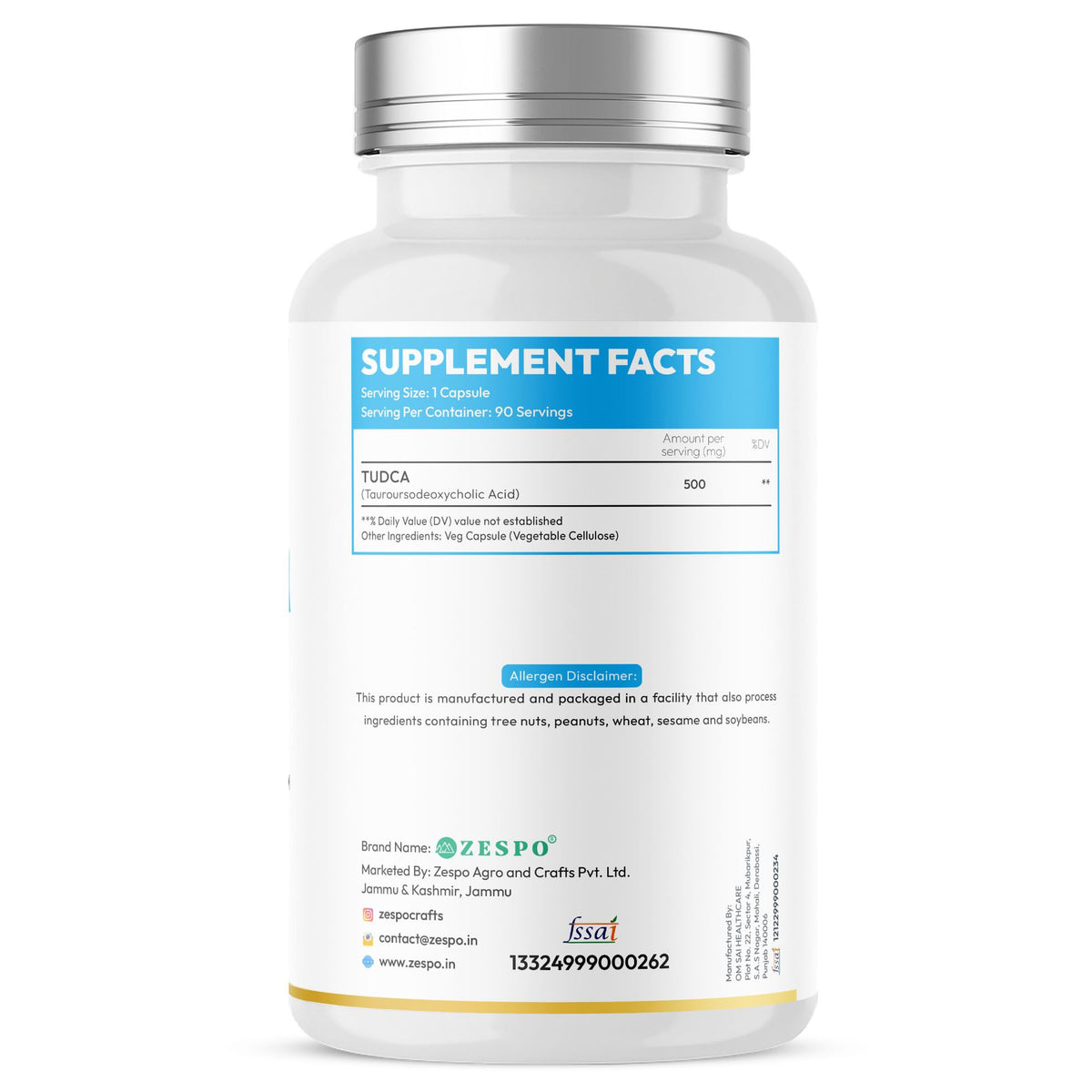 Zespo TUDCA 500 mg – 90 Capsules