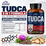 Zespo TUDCA 400 mg 3-in-1 with Milk Thistle & Astragalus | 650 mg per Capsule | Liver & Bile Flow Support | 1 Capsule Daily | 60 Veg Capsules