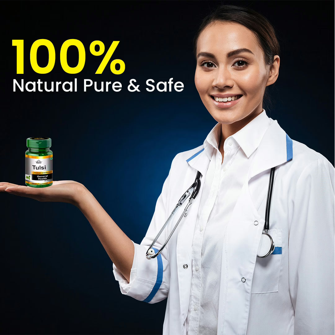 Cipzer Tulsi Capsule 60 Capsules | Immunity Booster, Respiratory Health, Stress Relief & Detox Support