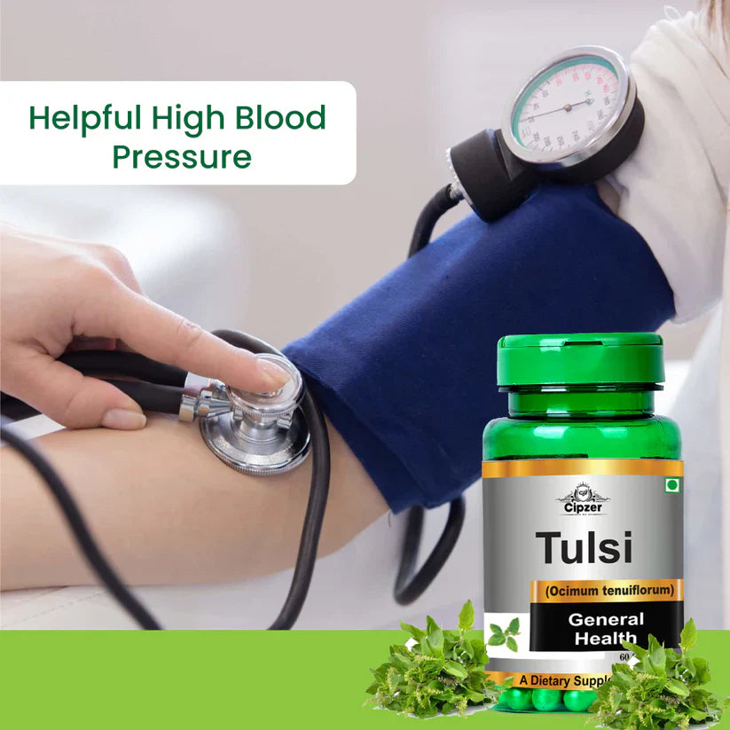 Cipzer Tulsi Capsule 30 Capsules | Immunity Booster, Respiratory Health, Stress Relief & Detox Support