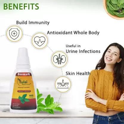 Deemark Tulsi Panchamrit Drops - Natural Immunity Booster Tulsi drops (ark) - 100ml